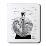 Swan Pen and Ink Mousepad by NANCE